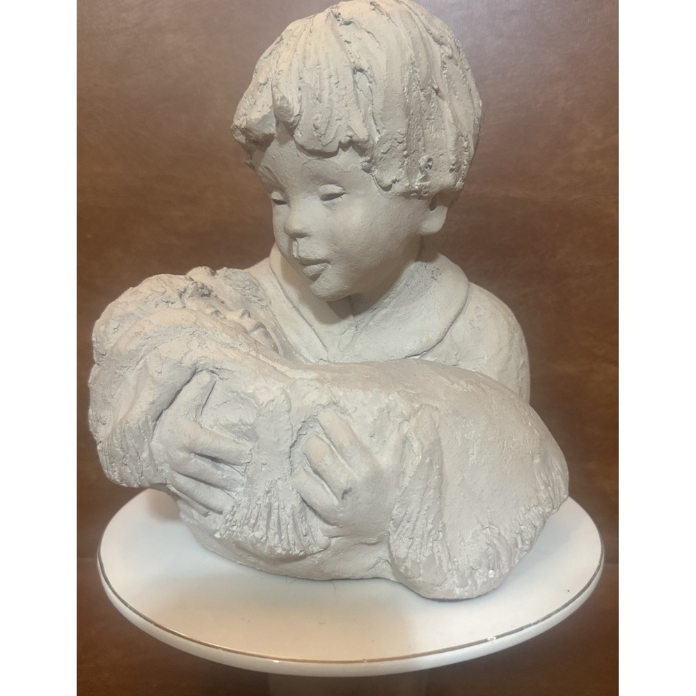 Vintage Austin Productions 1981 "New Addition" Statue Boy Holding a Baby